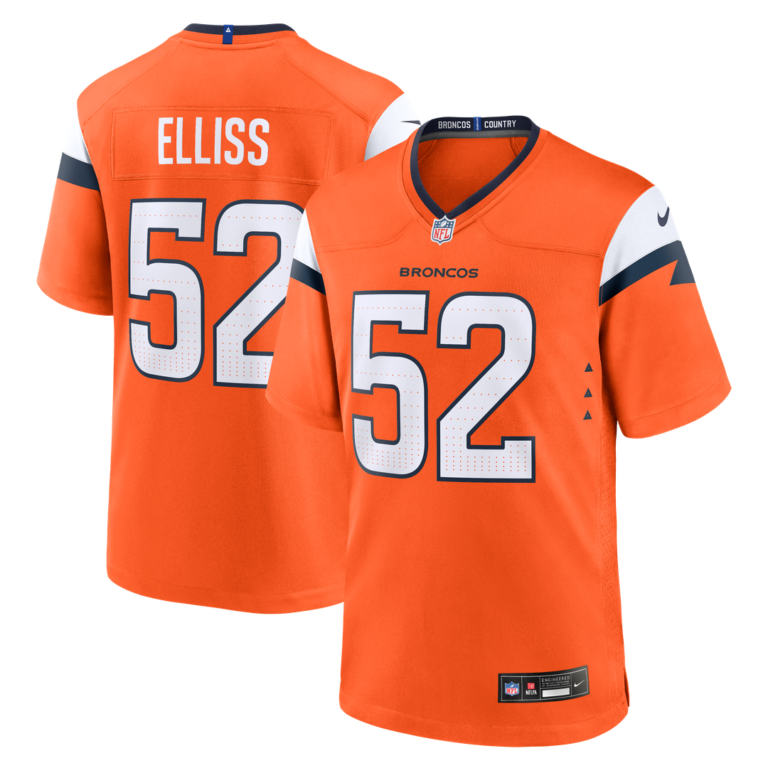 Jonah Elliss Denver Broncos Nike Team Game Jersey -  Orange