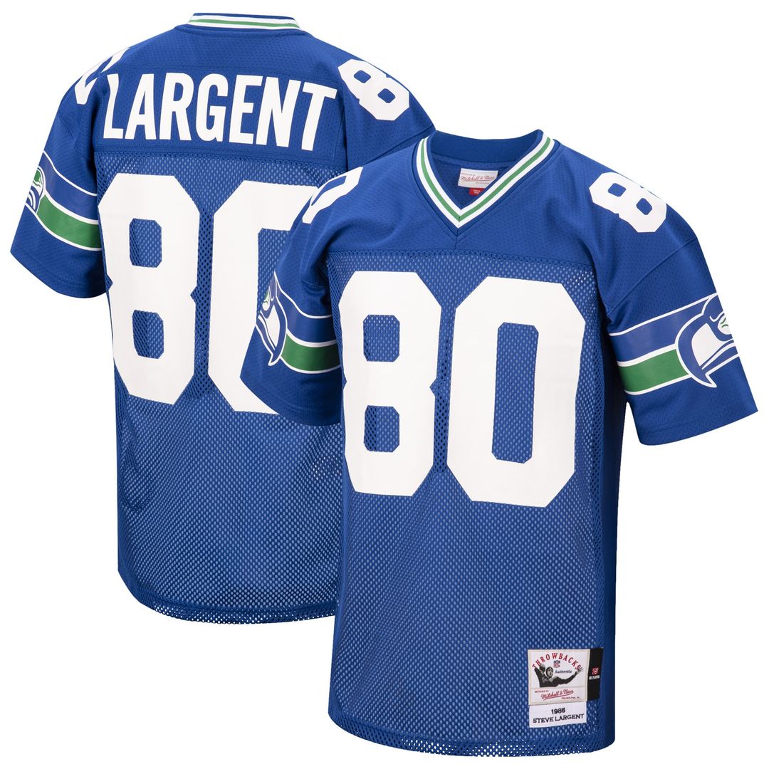 Steve Largent Seattle Seahawks 1985 Mitchell & Ness Authentic Throwback Retired Player Jersey - Royal
