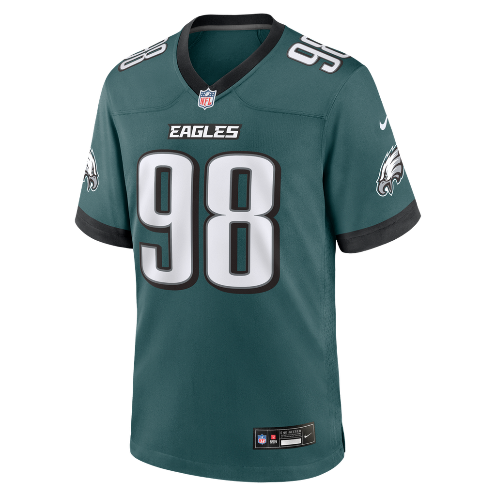 Jalen Carter Philadelphia Eagles Nike Team Game Jersey -  Midnight Green