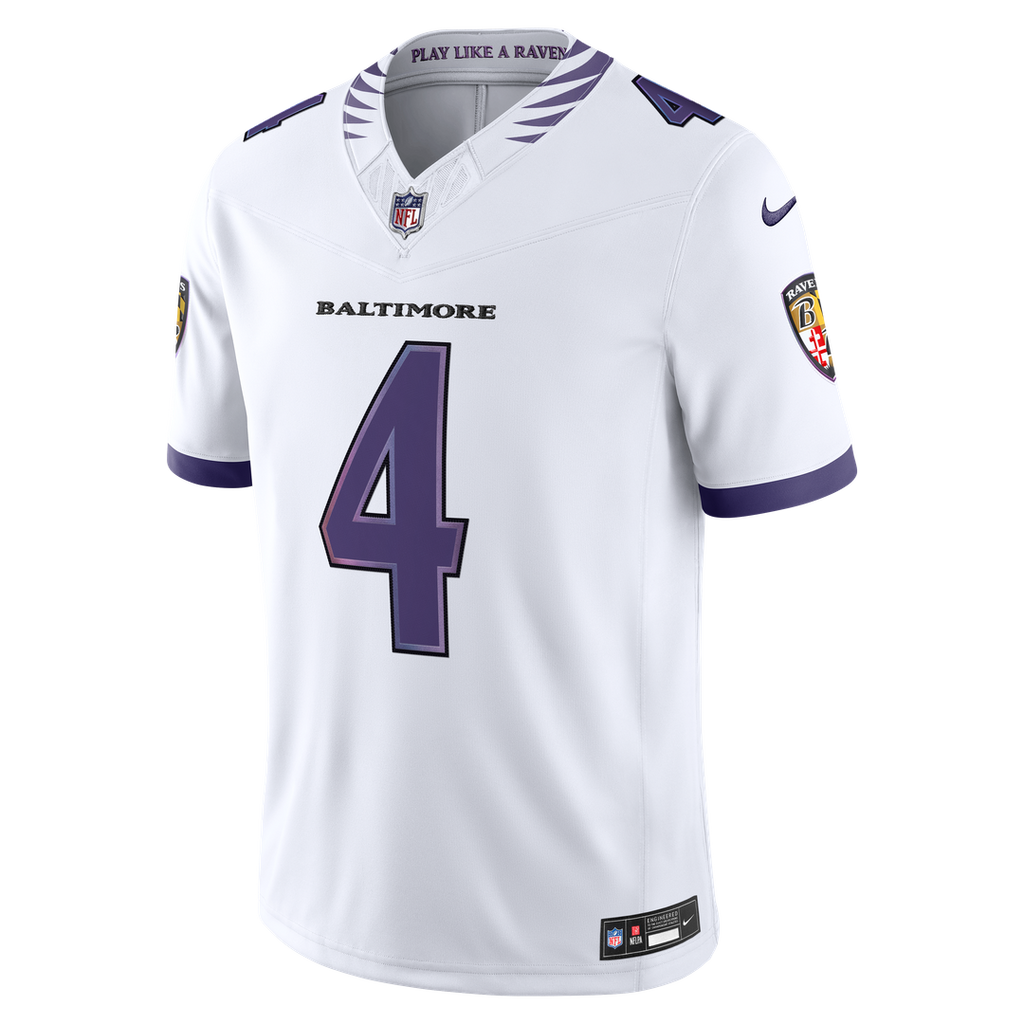 Zay Flowers Baltimore Ravens Nike Vapor F.U.S.E. Stitched Limited Jersey - Purple