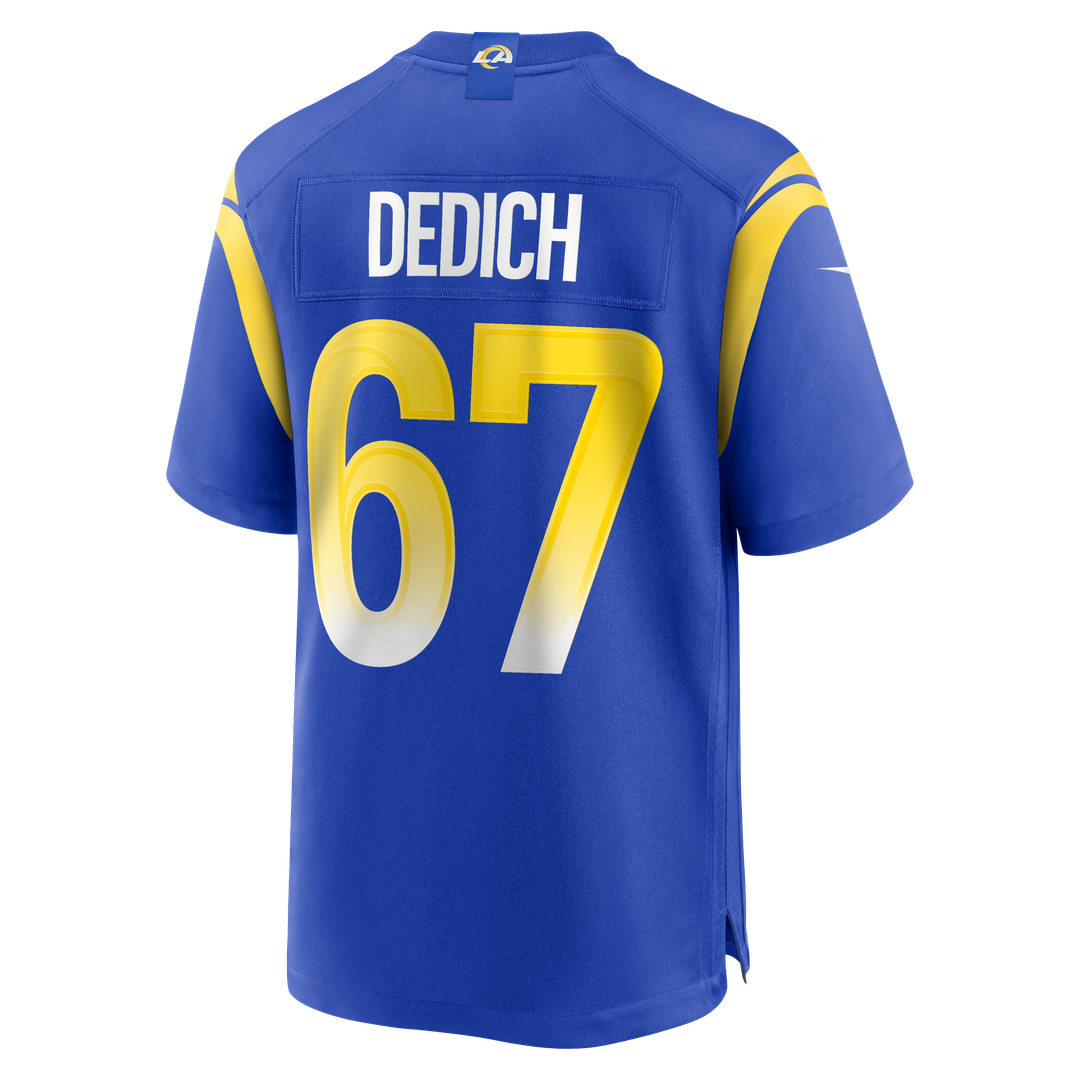 Justin Dedich Los Angeles Rams Nike Game Jersey -  Royal