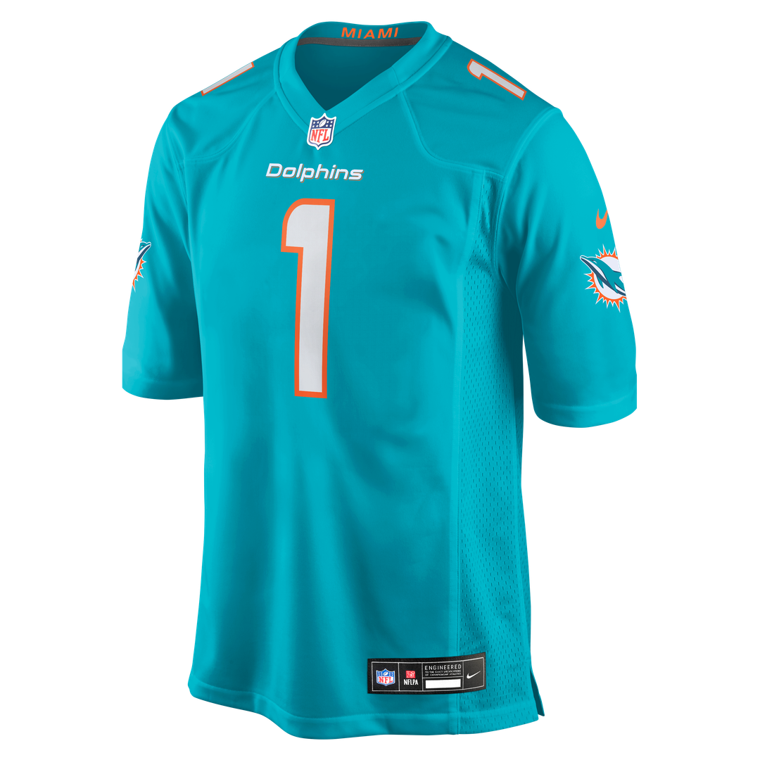 Chris Johnson Miami Dolphins Nike 2026 NFL Draft First Round Pick No. 27 Team Game Jersey - Aqua