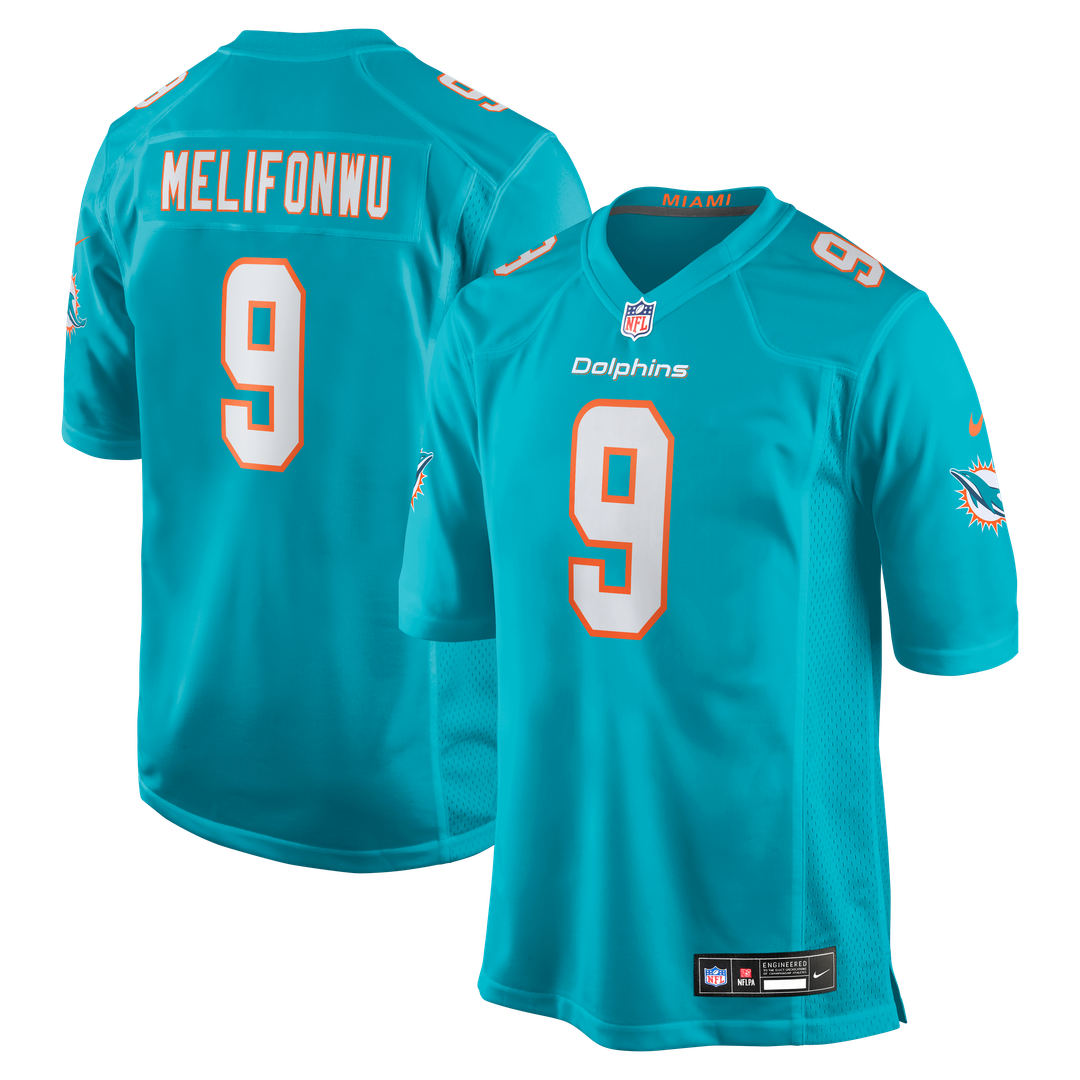 Ifeatu Melifonwu Miami Dolphins Nike Team Game Jersey -  Aqua