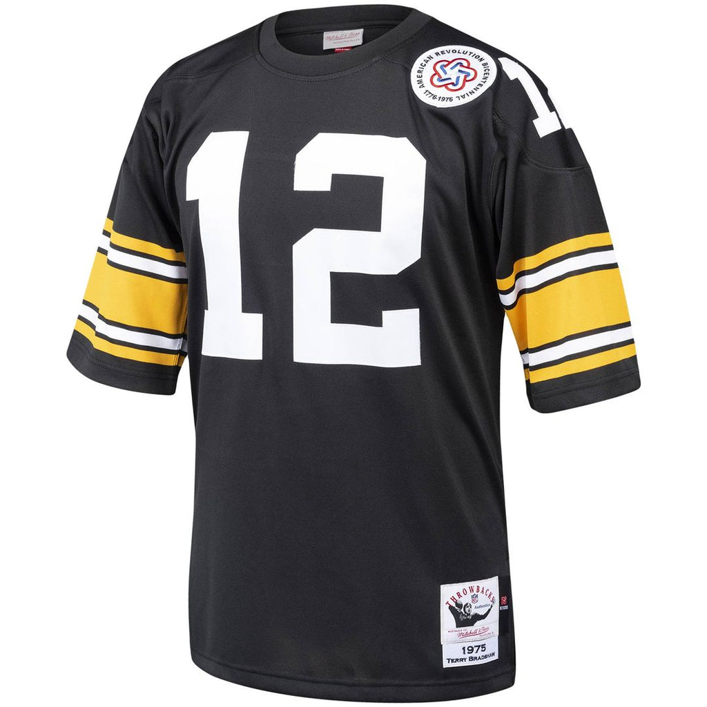 Terry Bradshaw Pittsburgh Steelers Mitchell & Ness Authentic Throwback Retired Player Jersey - Black