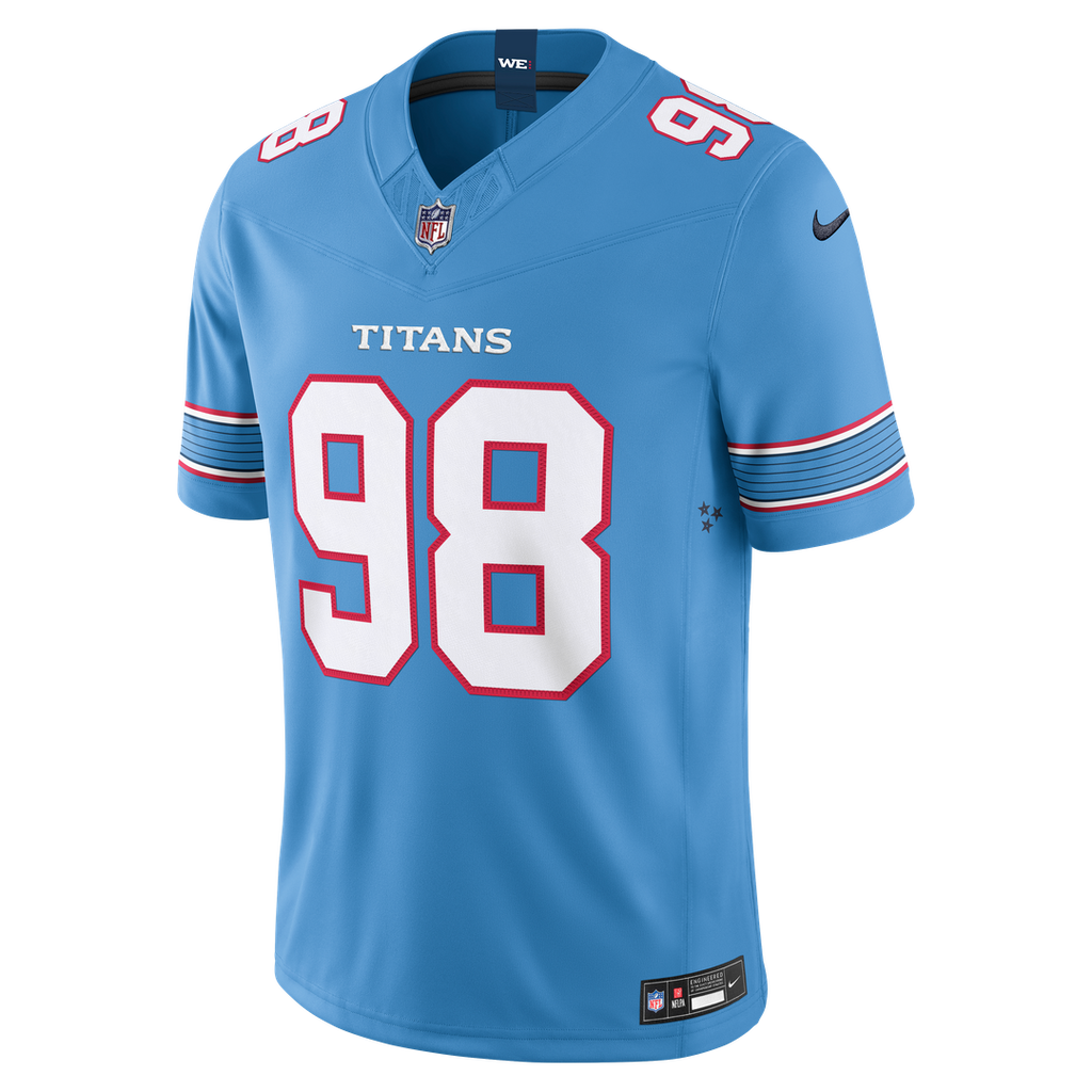 Jeffery Simmons Tennessee Titans Nike Vapor F.U.S.E. Sewn Down Limited Jersey - Light Blue