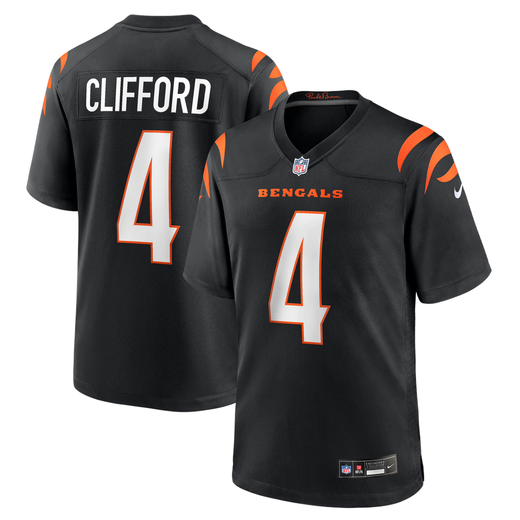 Sean Clifford Cincinnati Bengals Nike Team Game Jersey -  Black
