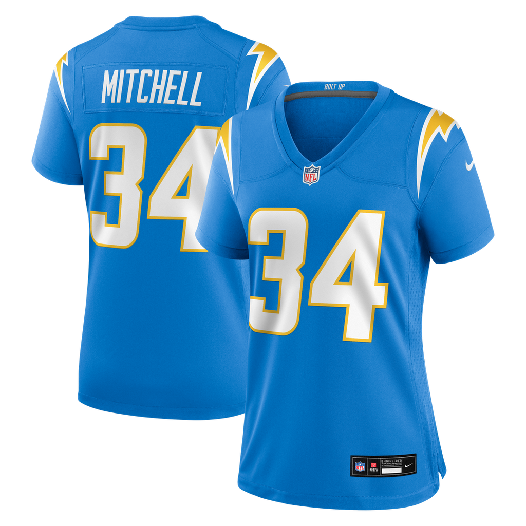 Keaton Mitchell Los Angeles Chargers Nike Women's Team Game Jersey -  Powder Blue