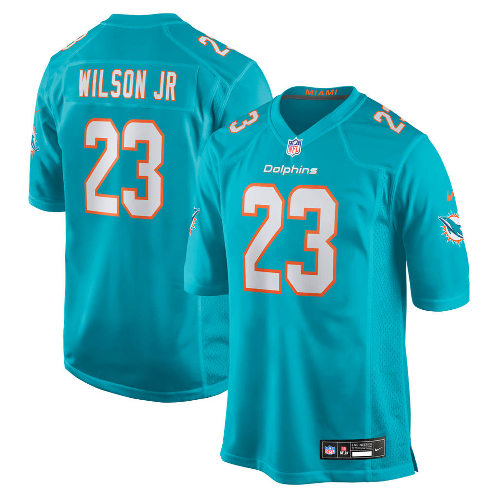 Jeff Wilson Jr. Miami Dolphins Nike Game Player Jersey - Aqua