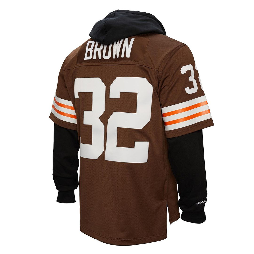 Jim Brown Cleveland Browns Mitchell & Ness Player Name & Number Hoodie Legacy Jersey - Brown