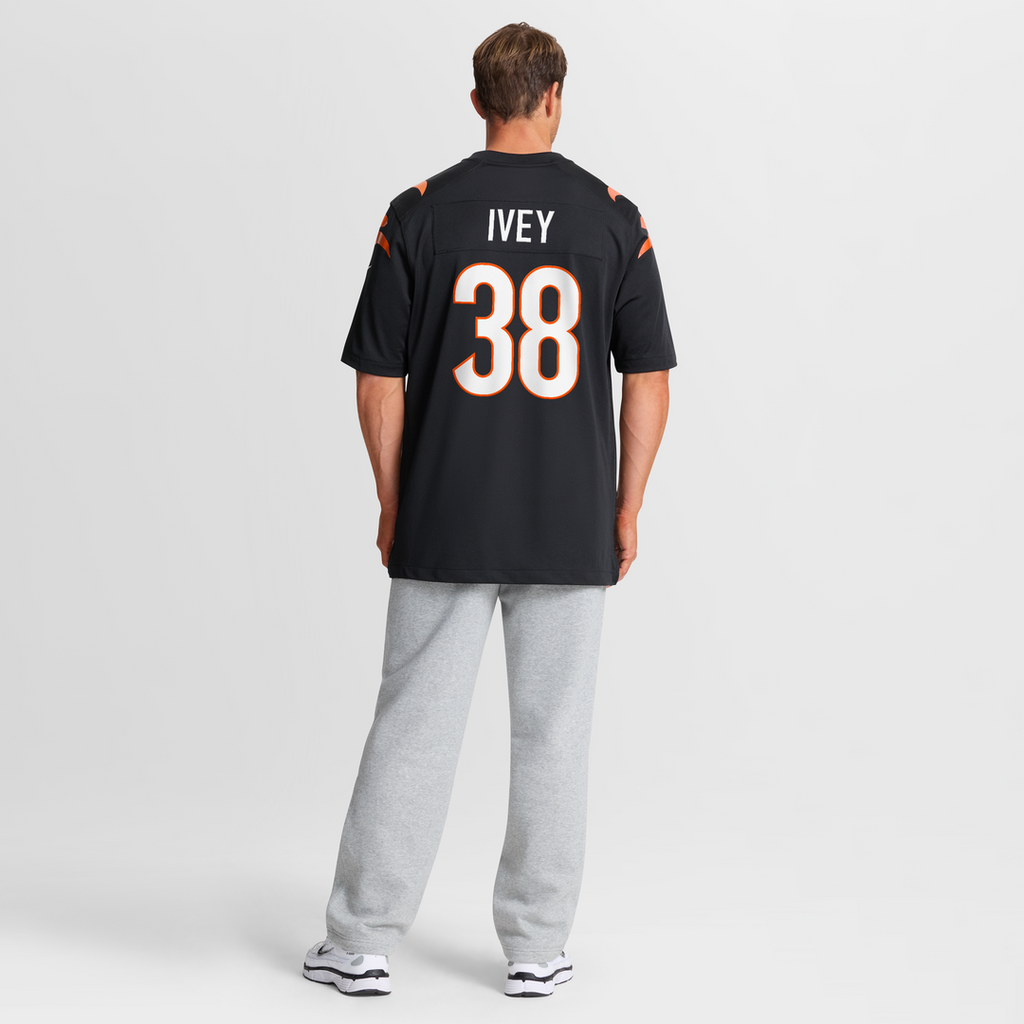 DJ Ivey Cincinnati Bengals Nike Team Game Jersey -  Black