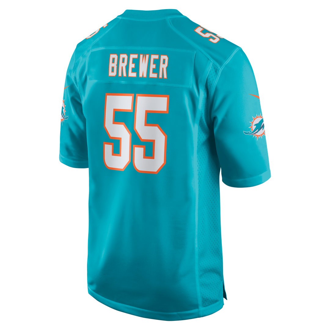 Aaron Brewer Miami Dolphins Nike  Game Jersey -  Aqua