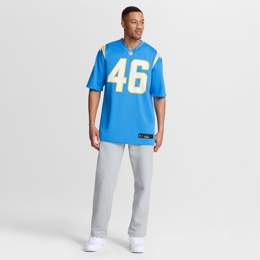 Nikko Reed Los Angeles Chargers Nike Team Game Jersey -  Powder Blue