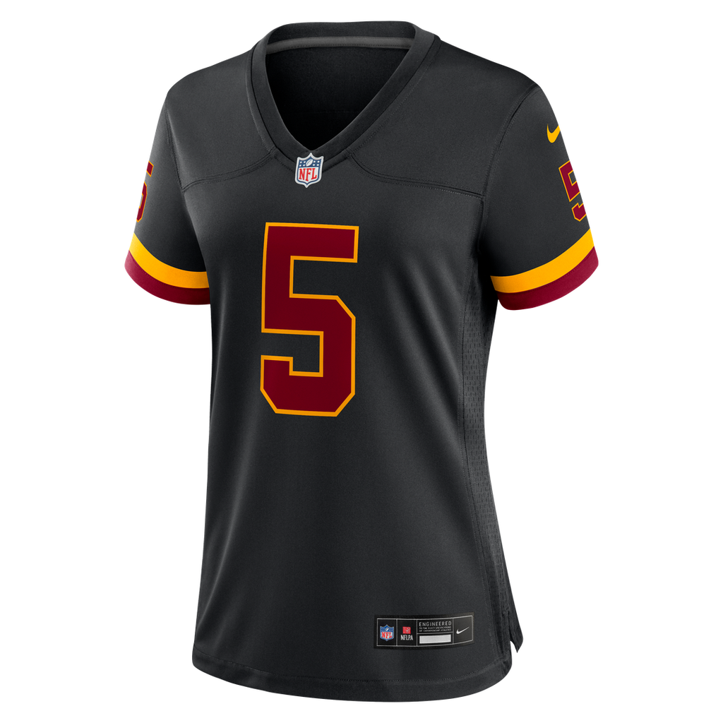 Jayden Daniels Washington Commanders Nike Women's Hail Raiser Alternate Game Jersey - Black