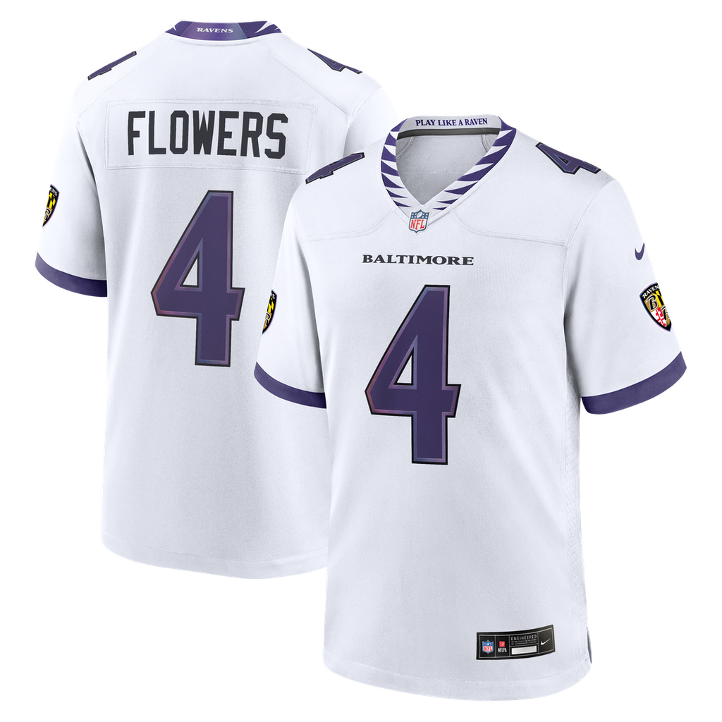 Zay Flowers Baltimore Ravens Nike Game Jersey - White
