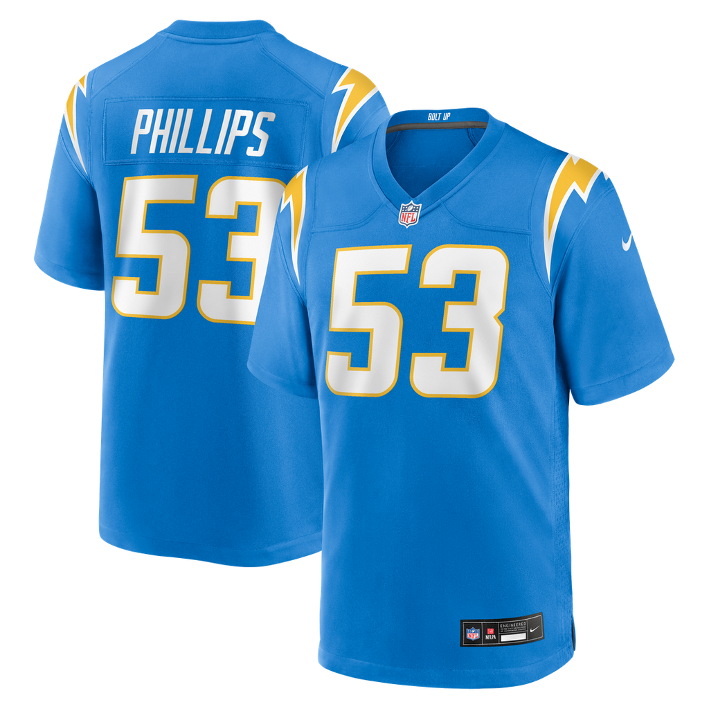 Del'Shawn Phillips Los Angeles Chargers Nike Team Game Jersey -  Powder Blue