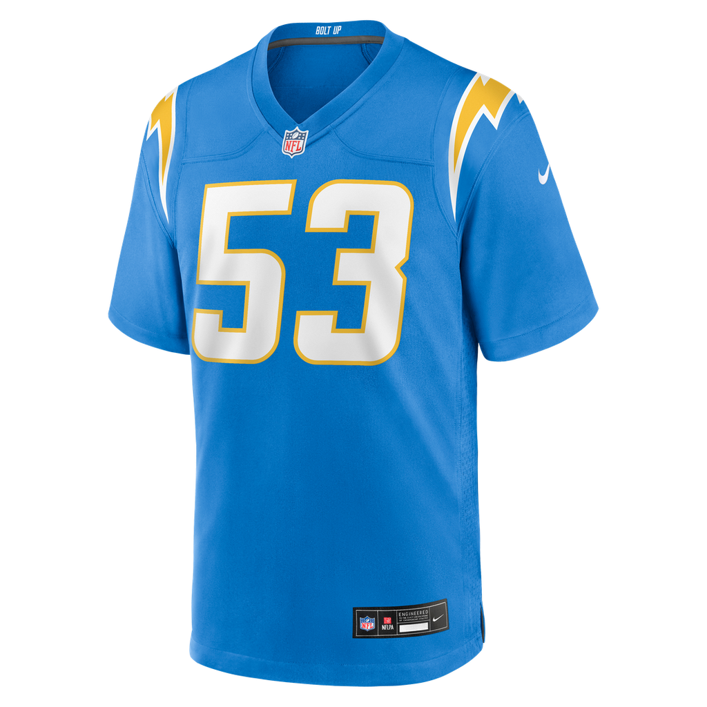 Del'Shawn Phillips Los Angeles Chargers Nike Team Game Jersey -  Powder Blue