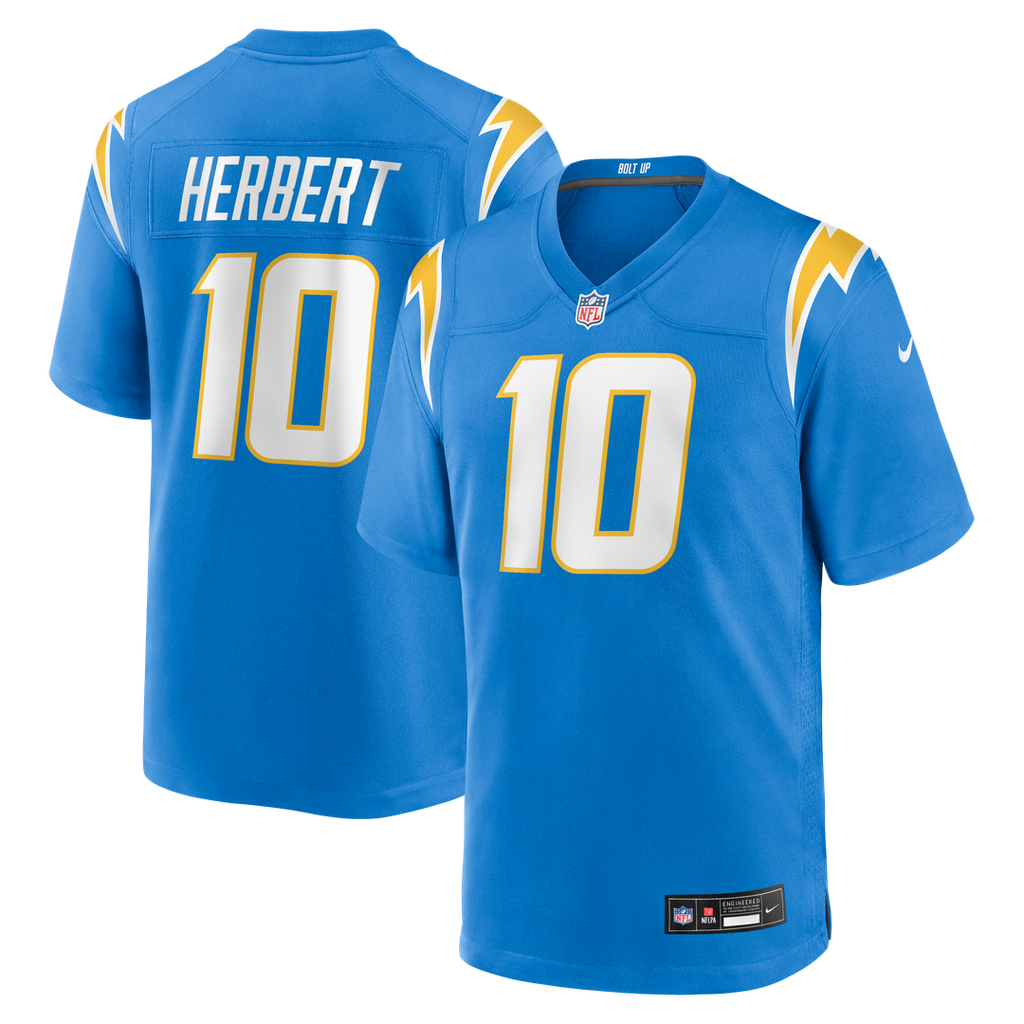 Justin Herbert Los Angeles Chargers Nike Player Game Jersey - Powder Blue