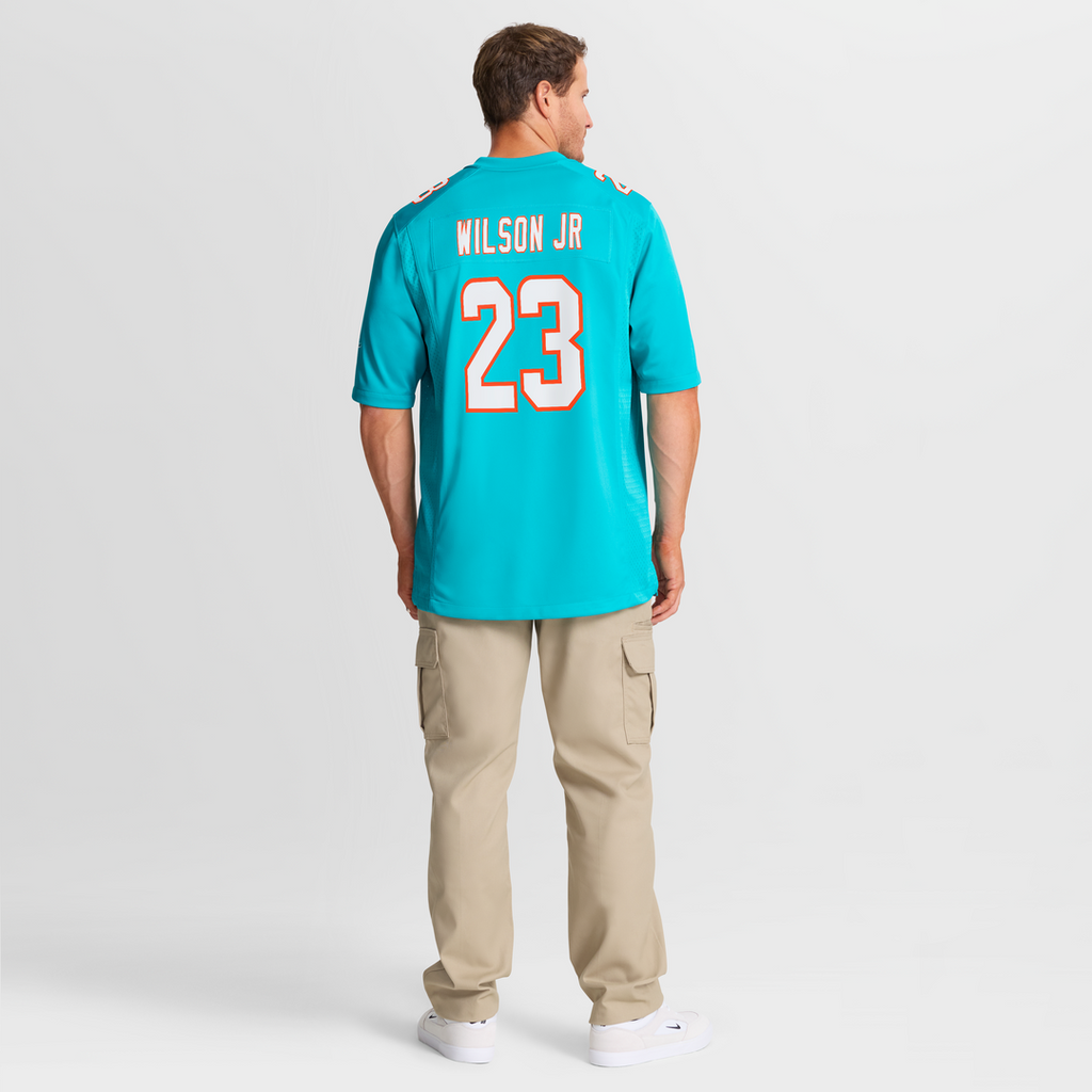 Jeff Wilson Jr. Miami Dolphins Nike Game Player Jersey - Aqua