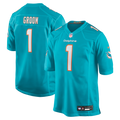 Number 1 Groom Miami Dolphins Nike Game Jersey - Aqua