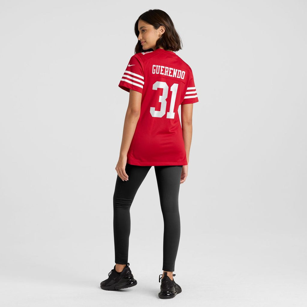 Isaac Guerendo San Francisco 49ers Nike Women's Team Game Jersey -  Scarlet