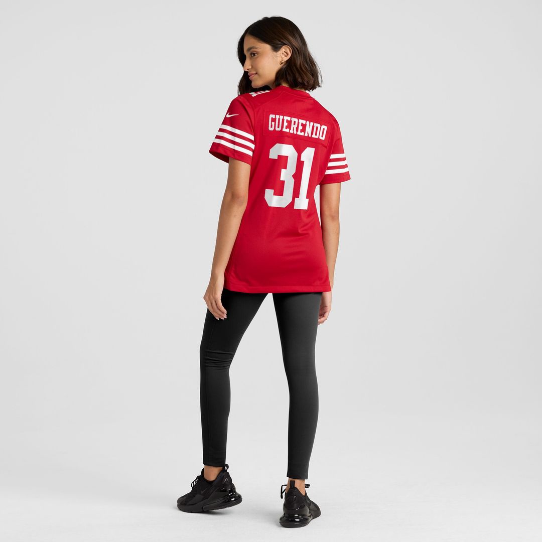 Isaac Guerendo San Francisco 49ers Nike Women's Team Game Jersey -  Scarlet