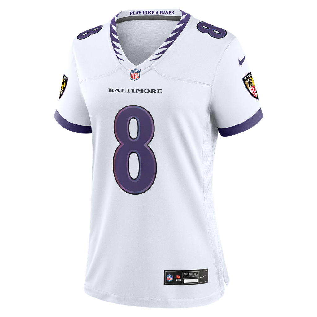 Lamar Jackson Baltimore Ravens Nike Women's Game Jersey - White