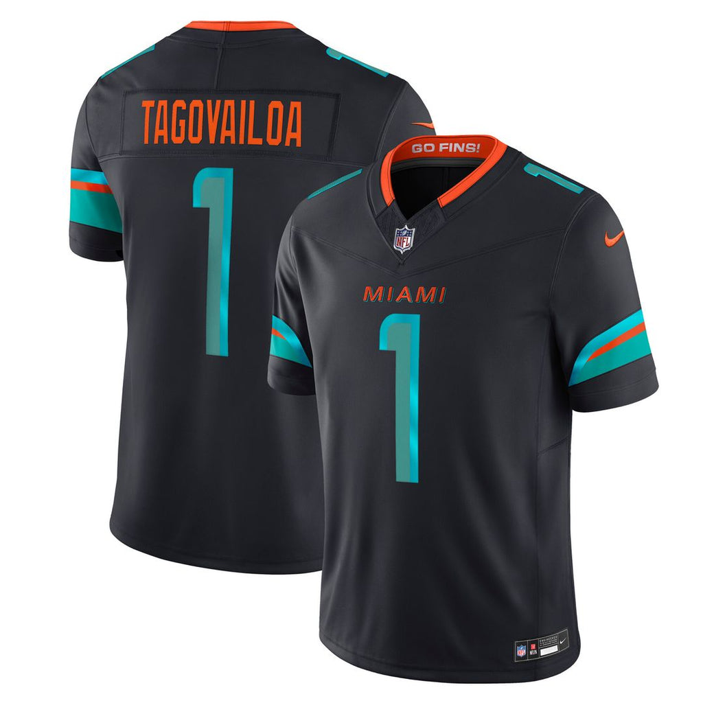 Tua Tagovailoa Miami Dolphins Nike 2025 Rivalries Collection Stitched Limited Jersey - Pitch Blue