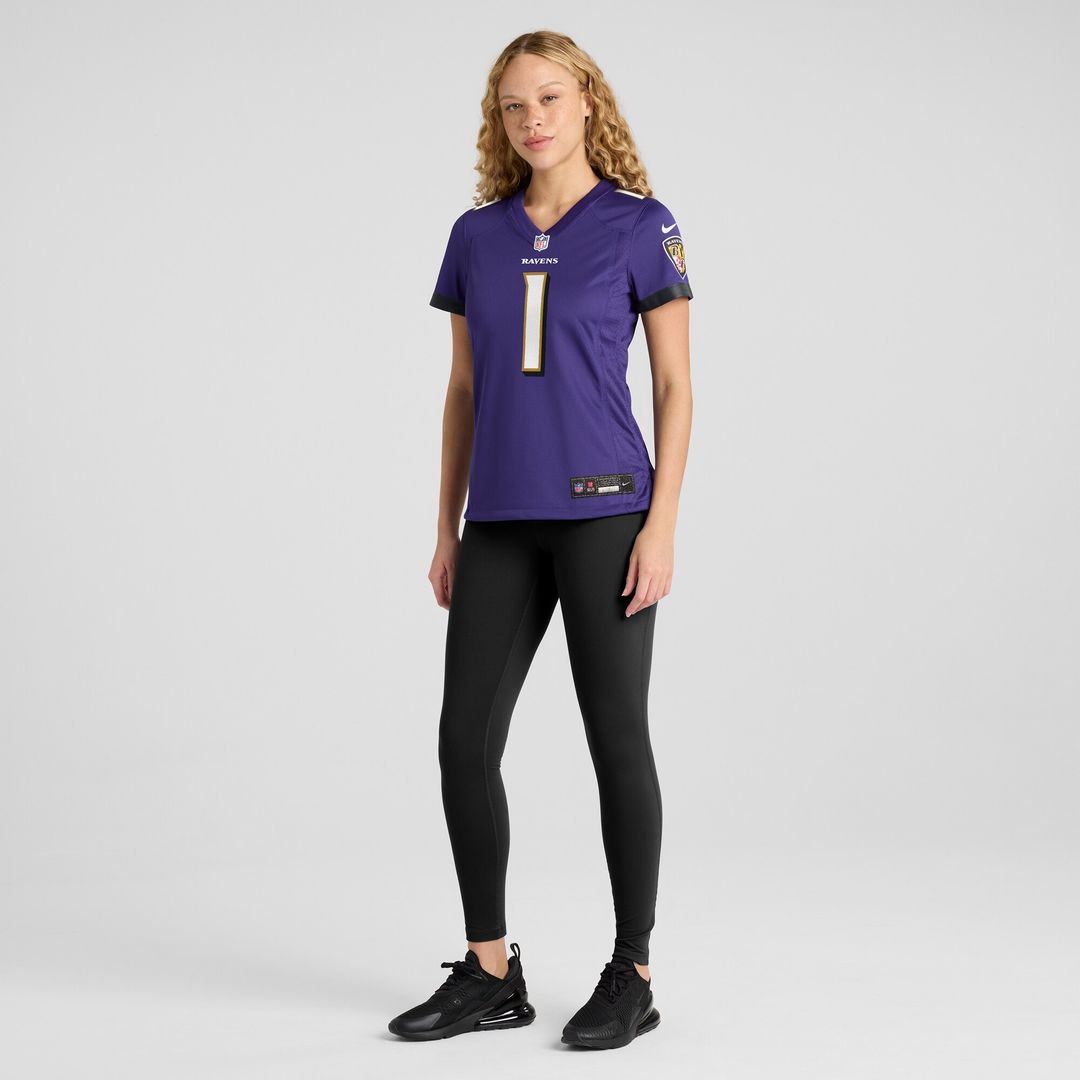 Number 1 Mom Baltimore Ravens Nike Women's Game Jersey - Purple