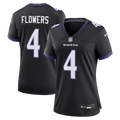 Zay Flowers Baltimore Ravens Nike Women's Alternate Game Jersey - Black