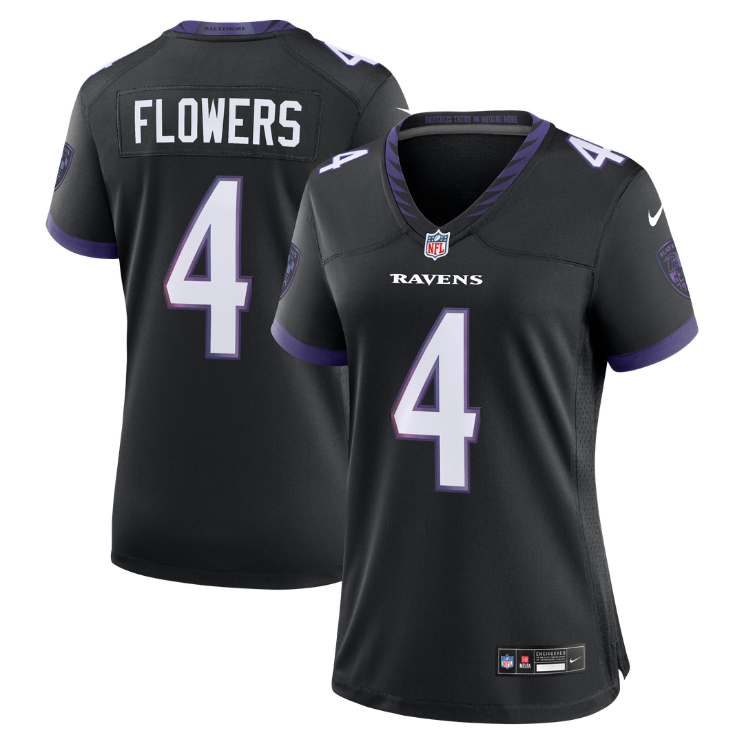 Zay Flowers Baltimore Ravens Nike Women's Team Game Jersey - Purple