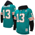 Dan Marino Miami Dolphins Mitchell & Ness Player Name & Number Hoodie Legacy Jersey - Aqua