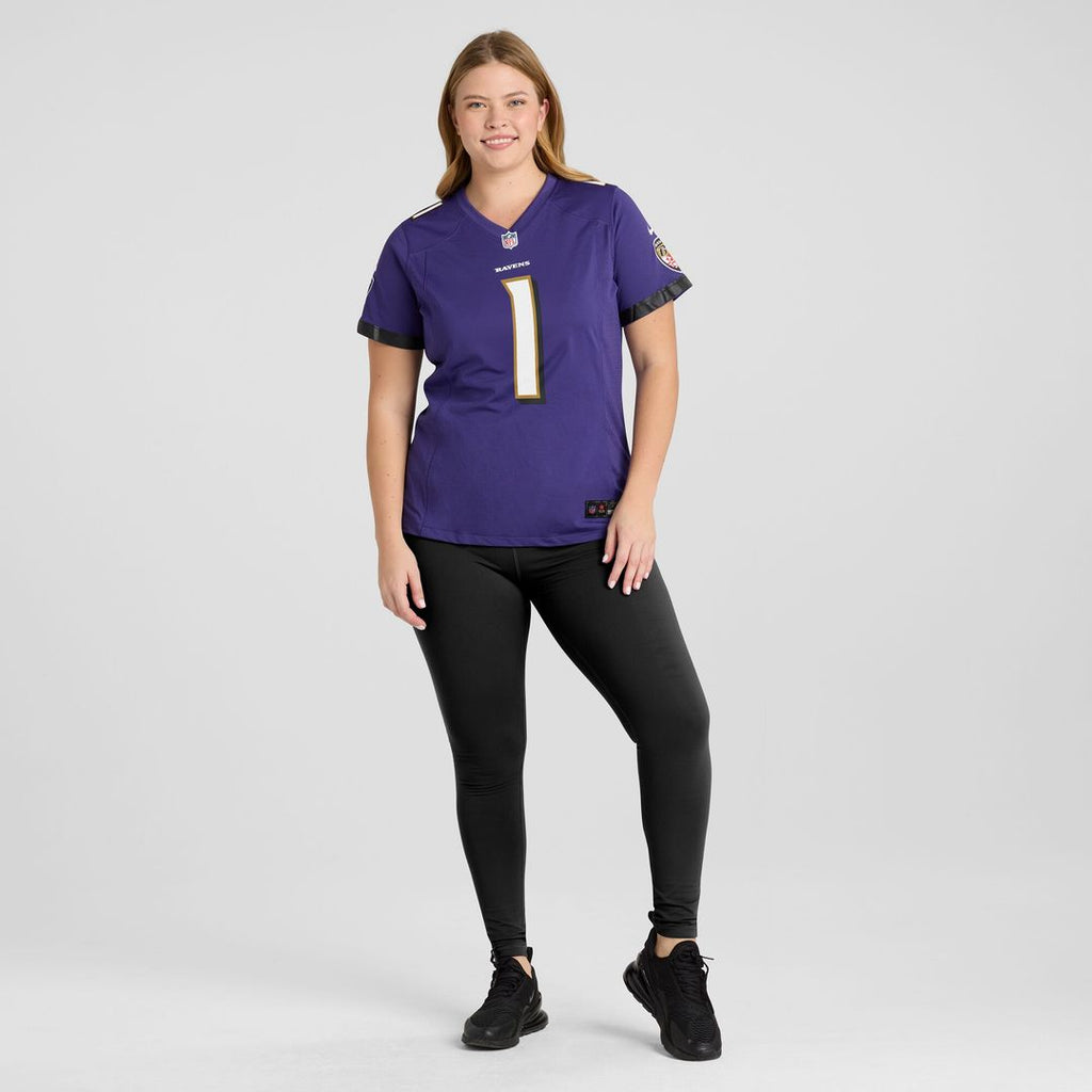 Number 1 Mom Baltimore Ravens Nike Women's Game Jersey - Purple