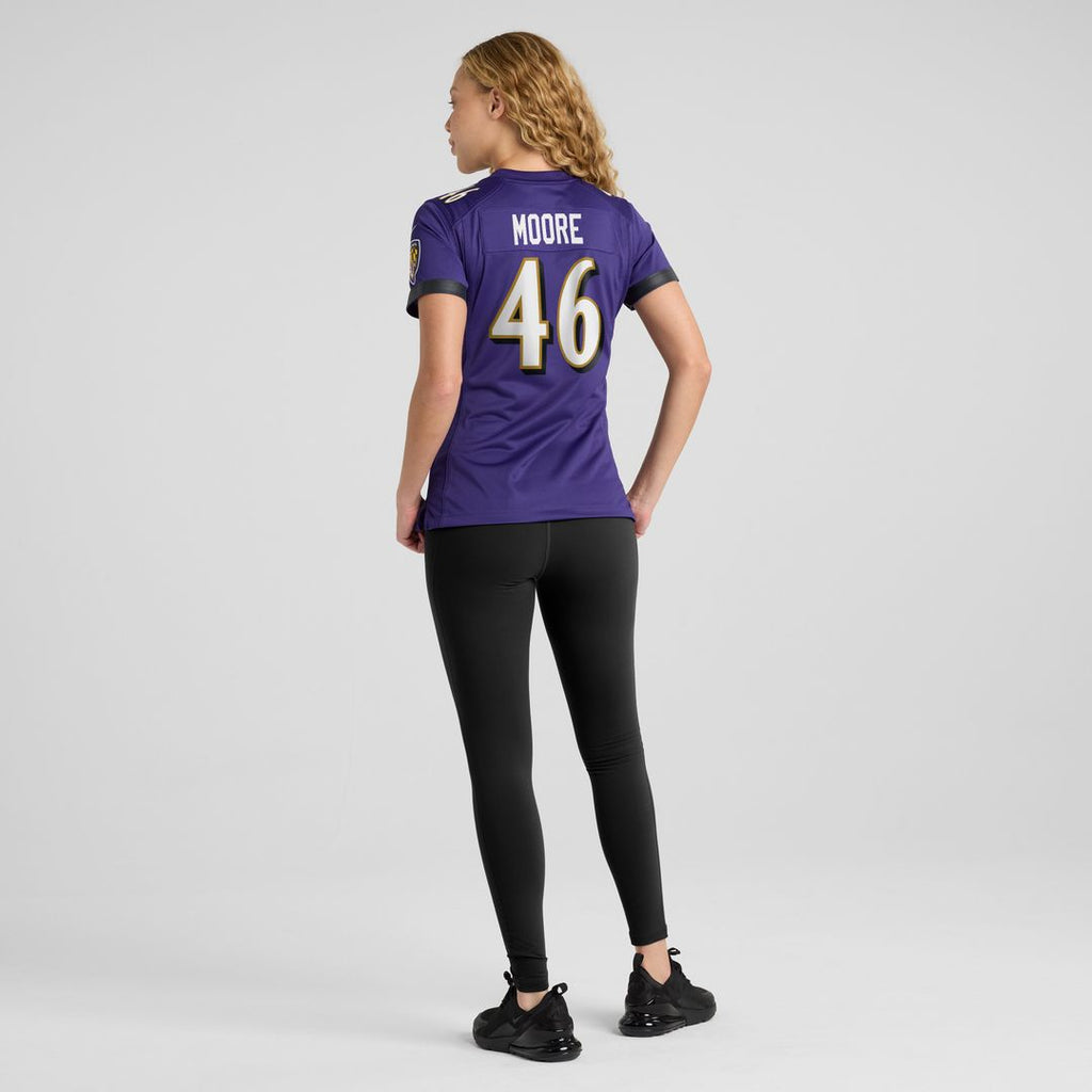 Nick Moore Baltimore Ravens Nike Women's Game Player Jersey - Purple