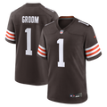 Number 1 Groom Cleveland Browns Nike Game Jersey - Brown