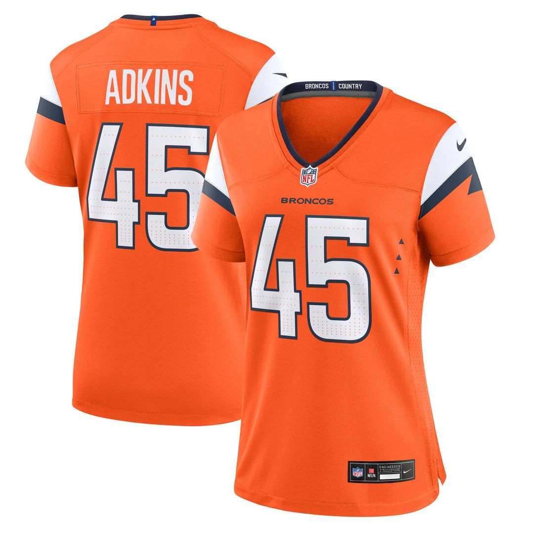 Nate Adkins Denver Broncos Nike Women's Team Game Jersey -  Orange