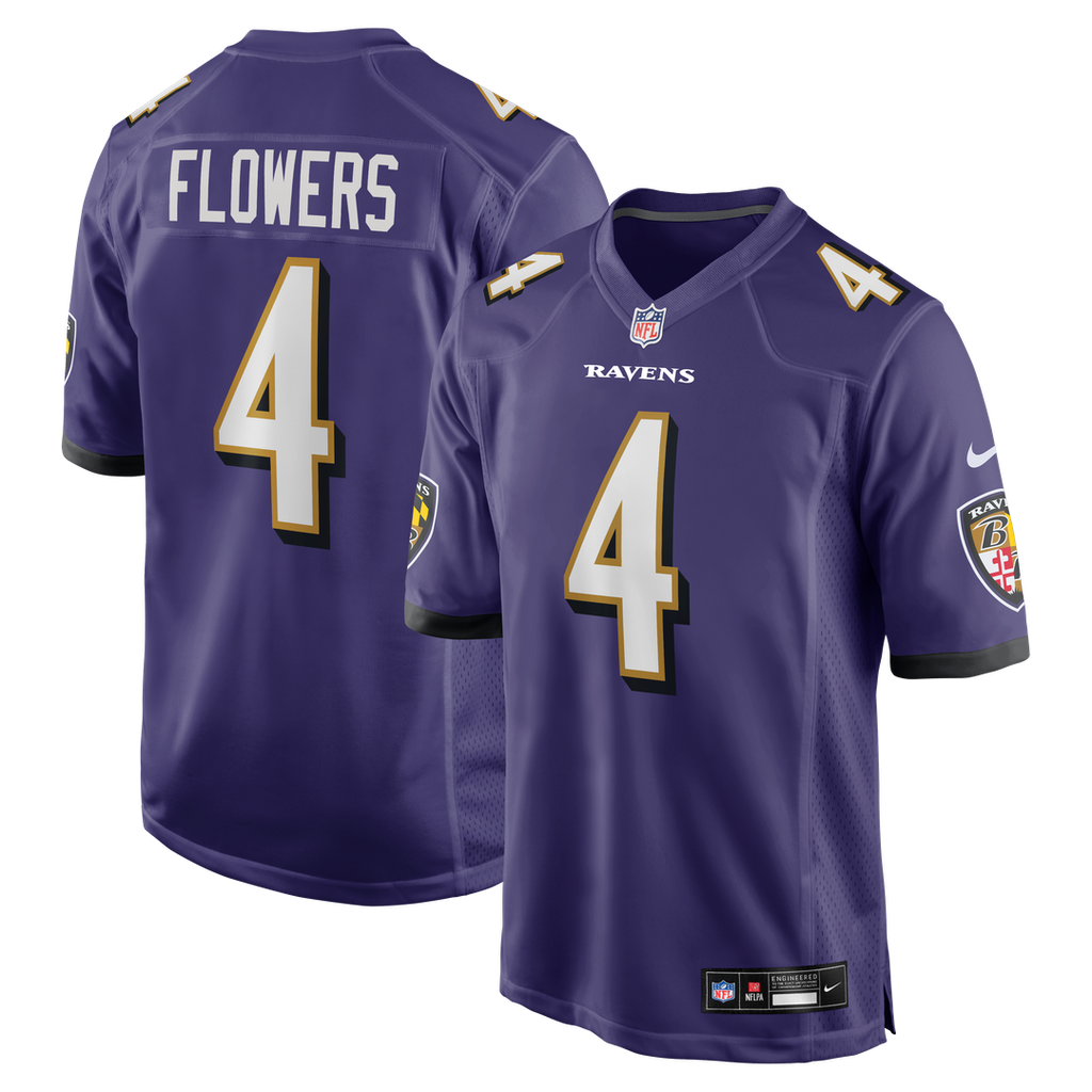 Zay Flowers Baltimore Ravens Nike  Game Jersey - Purple