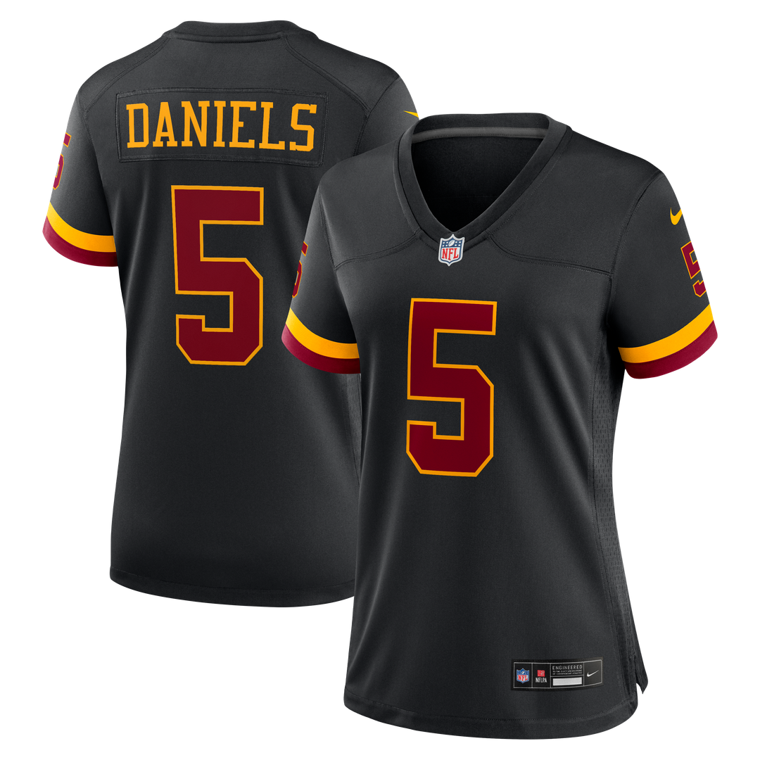 Jayden Daniels Washington Commanders Nike Women's Hail Raiser Alternate Game Jersey - Black