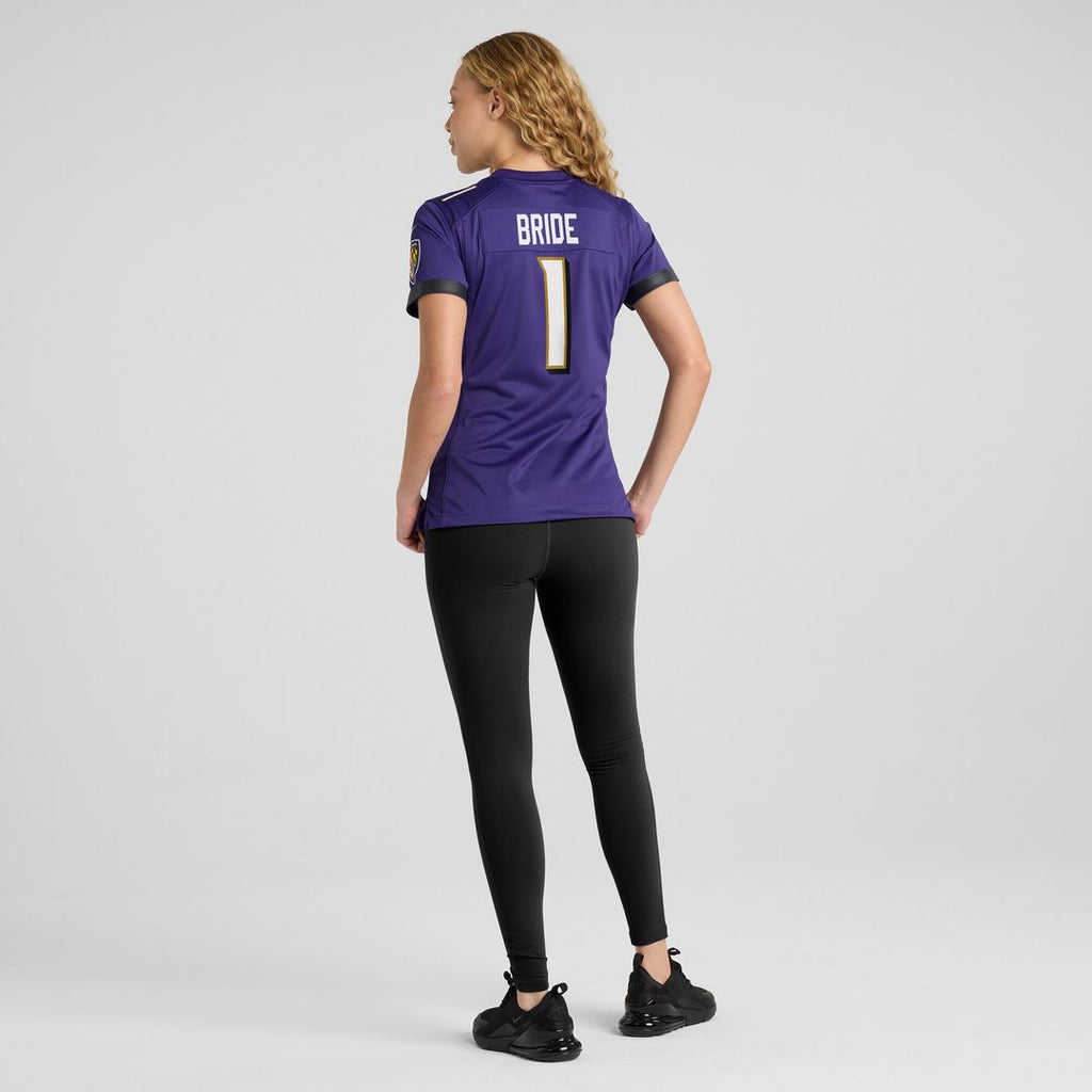 Number 1 Bride Baltimore Ravens Nike Women's Game Jersey - Purple